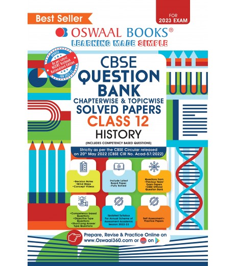 Oswaal CBSE Question Bank Class 12 History Chapter Wise and Topic Wise | Latest Edition CBSE Class 12 - SchoolChamp.net